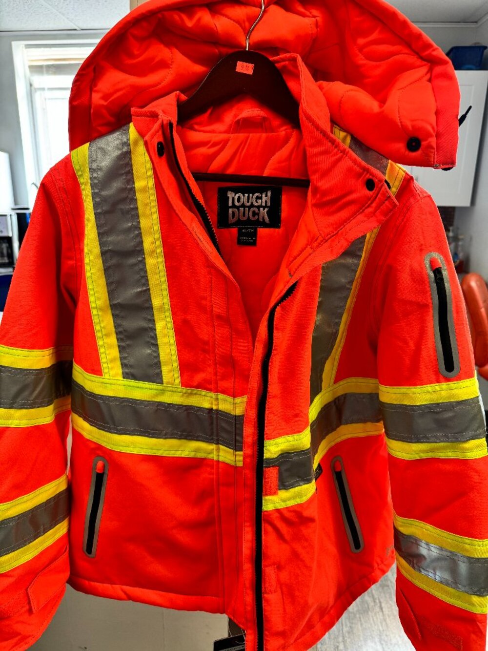 XL Tough Duck Hi Vis Insulated Flex Safety Work Jacket